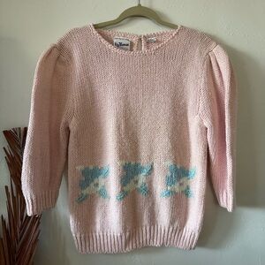 VINTAGE 80s Liz Thomas Hand Knit Women’s Sweater Size L